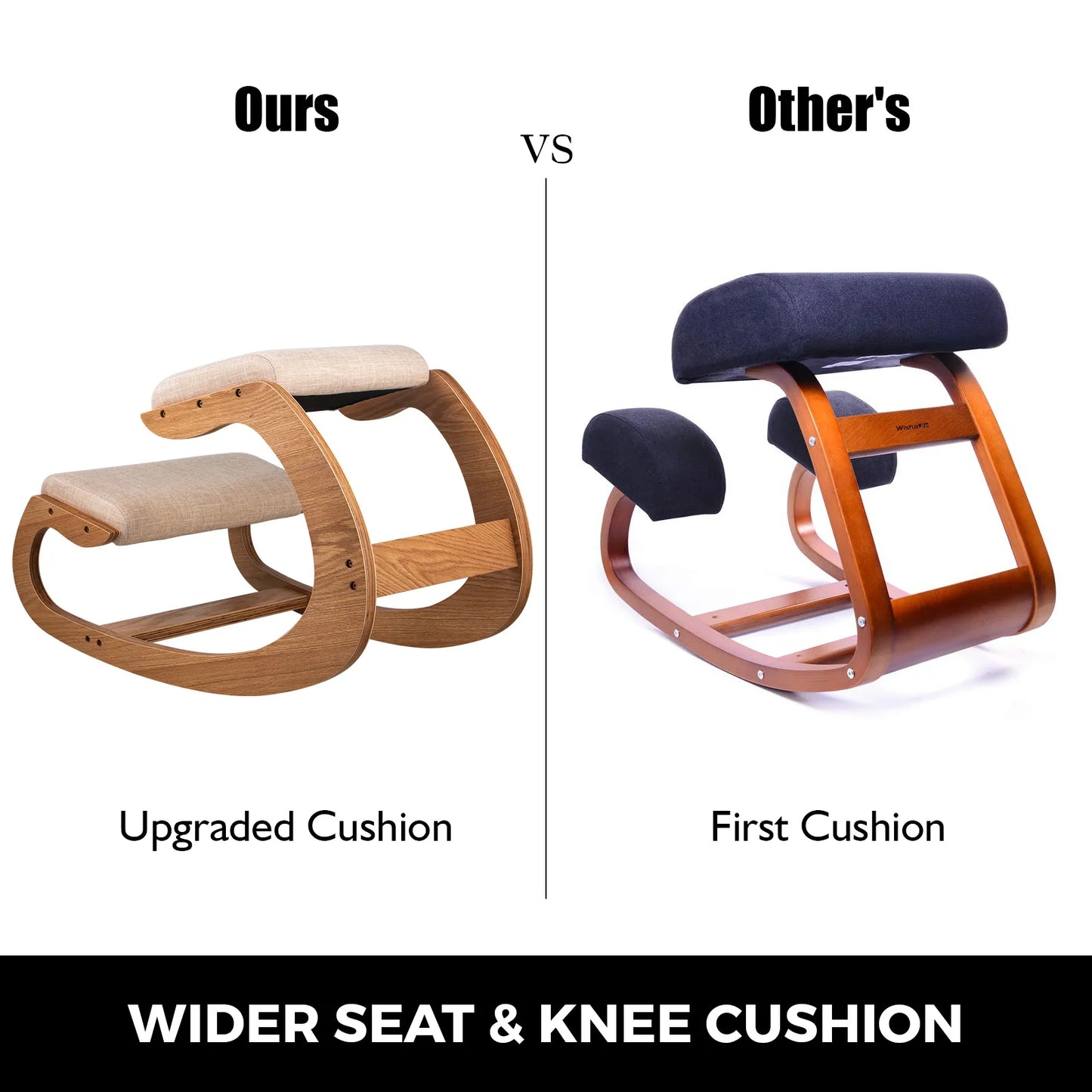 VEVOR Ergonomic Rocking Wooden Kneeling Chair