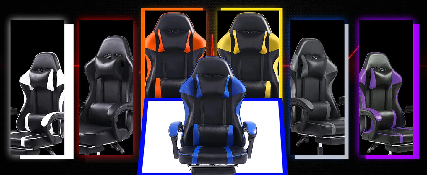 Ergonomic Gaming Chair with Footrest