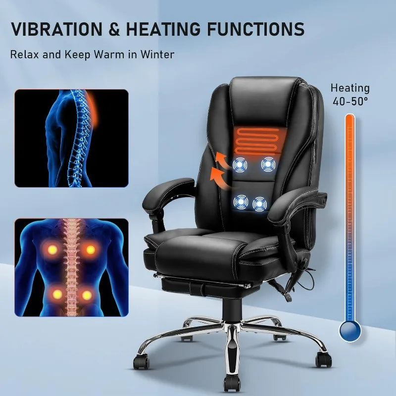 Ergonomic Office Chair with Heat and Massage,