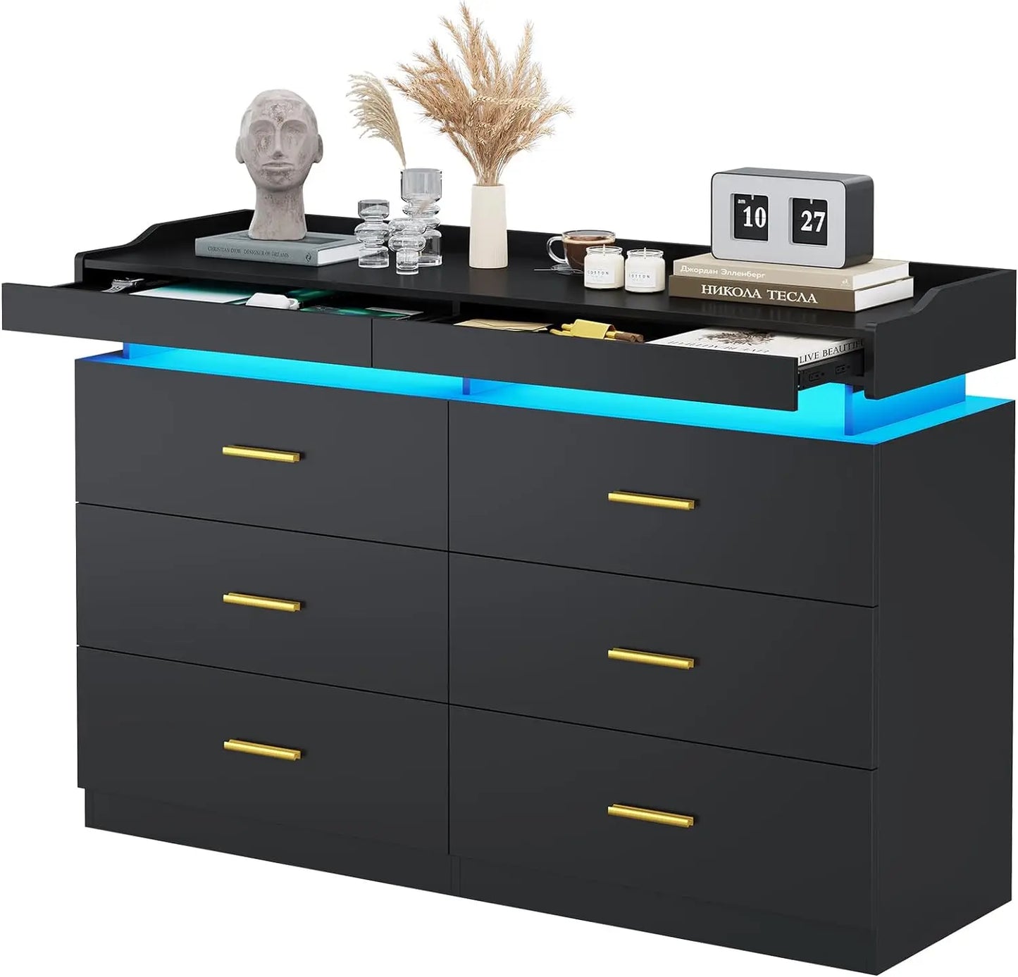 Modern Dresser 9 Drawer with LED