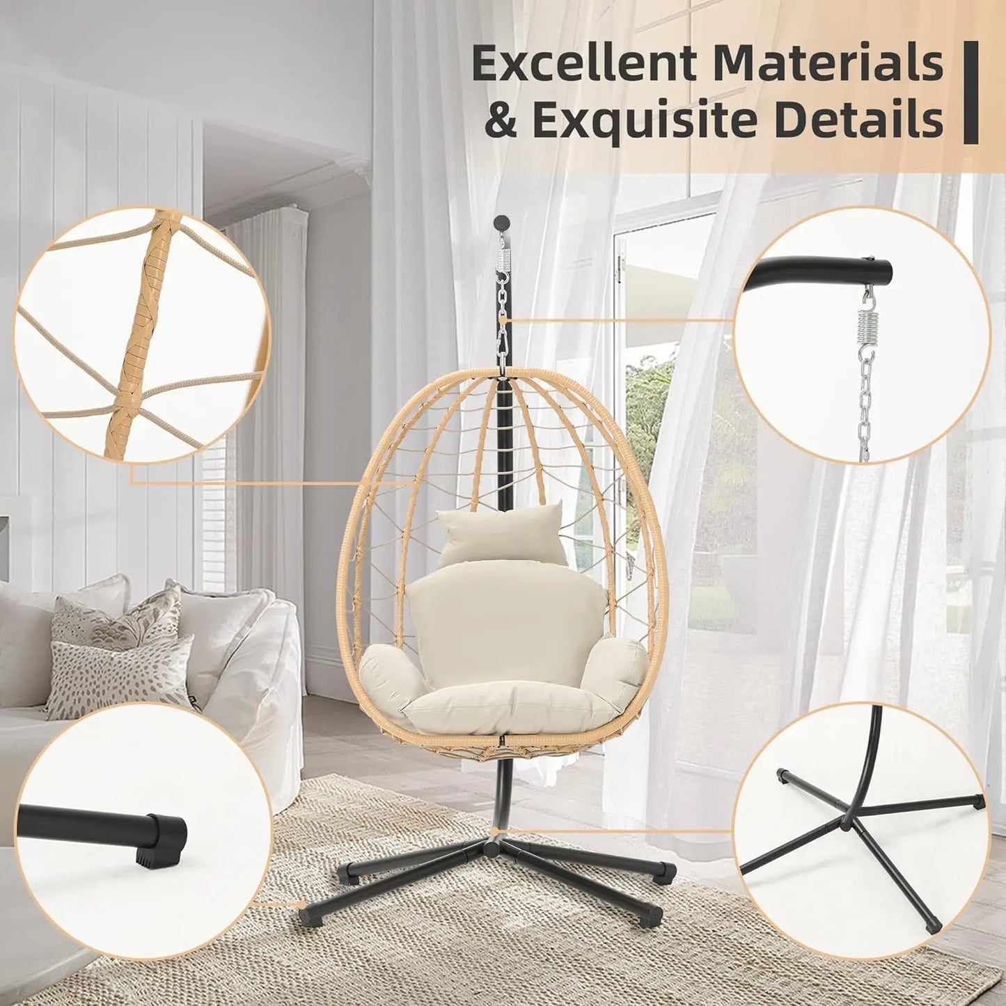 Egg Chair with Stand, Hammock Hanging Chair