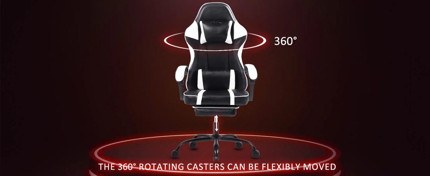 Ergonomic Gaming Chair with Footrest