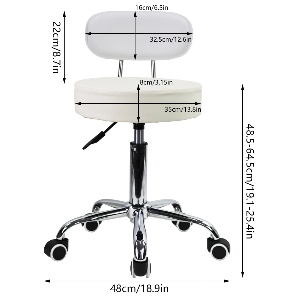 KKTONER PU Leather Rolling Stool