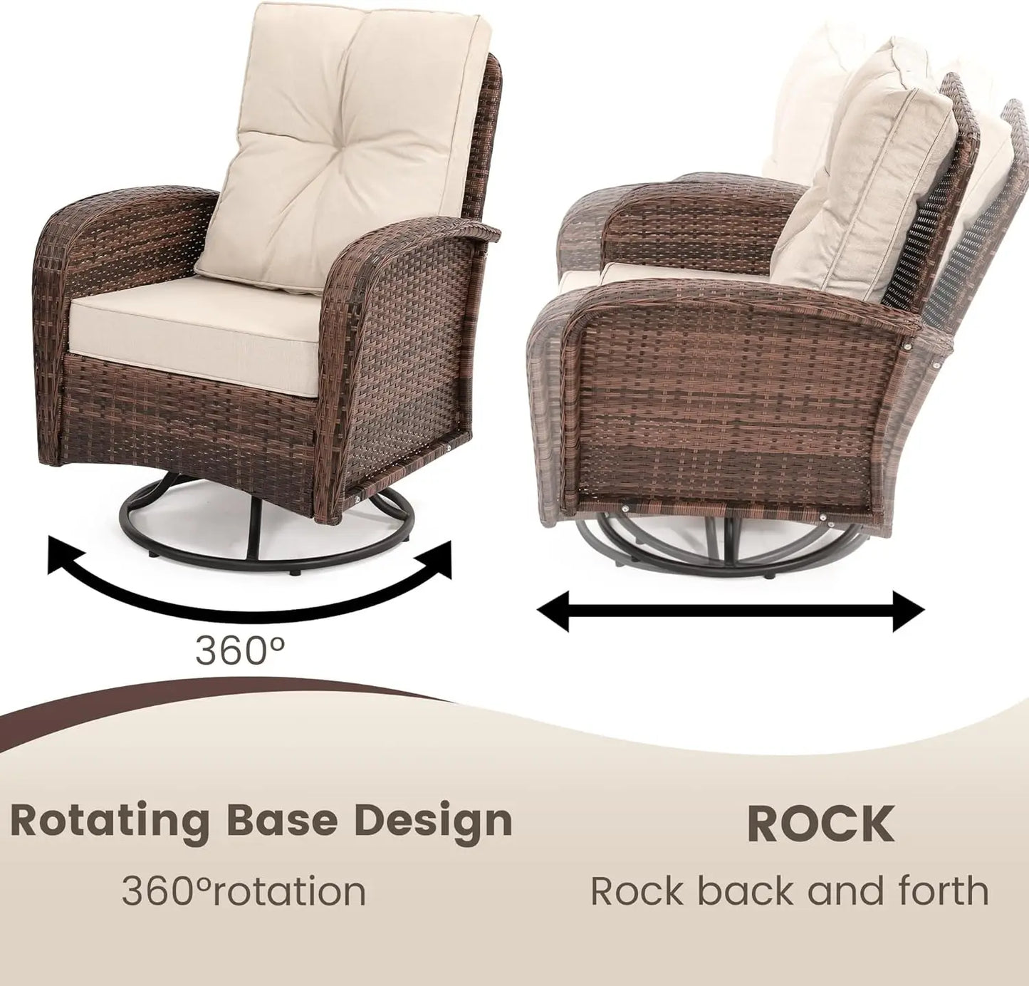 3 Pieces Patio Furniture Set