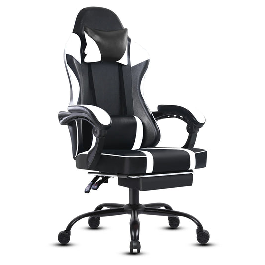 Ergonomic Gaming Chair with Footrest