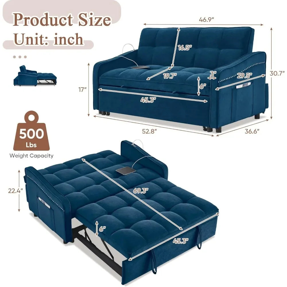 3 in 1 Sleeper Sofa Couch Bed