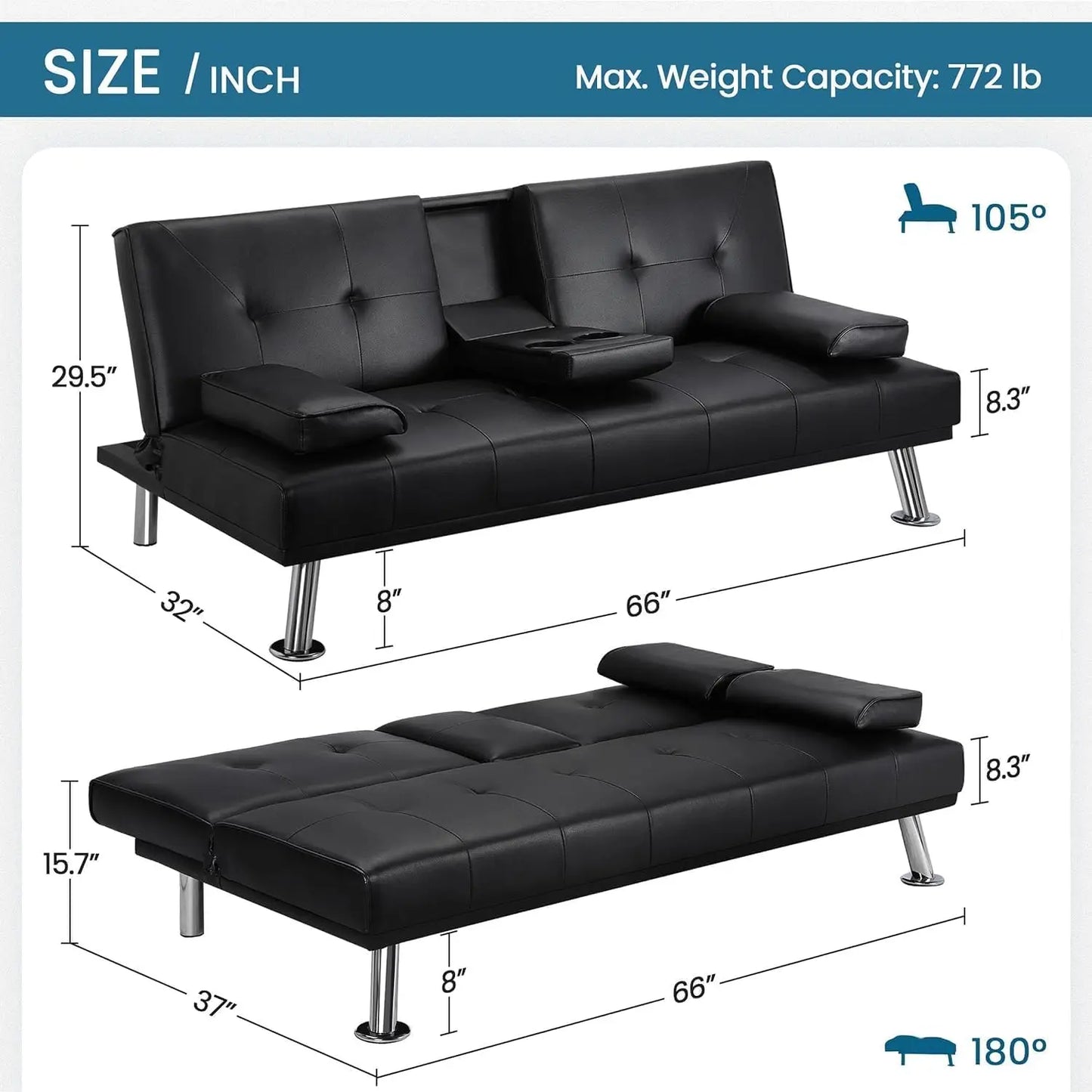 Convertible Futon Sofa Bed Sleeper Couch