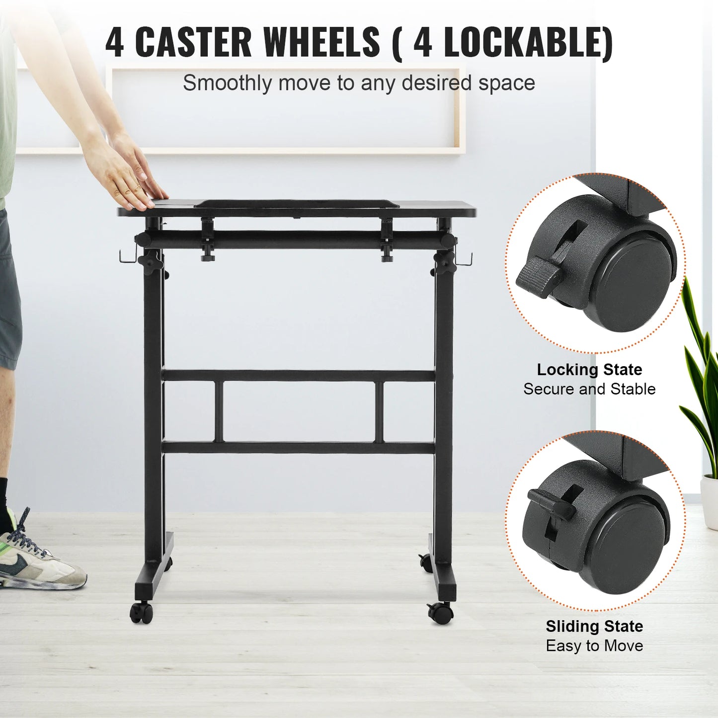 VEVOR 26.4"-44.9" Gas-Spring Height Adjustable Sit-Stand Desk