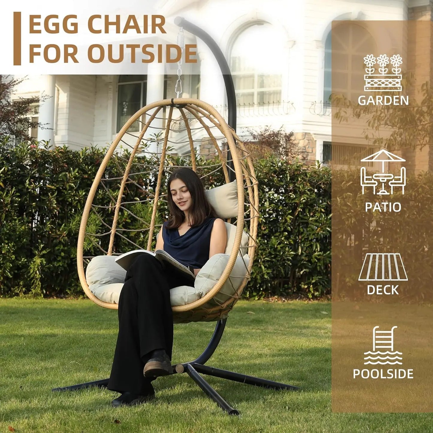 Egg Chair with Stand, Hammock Hanging Chair