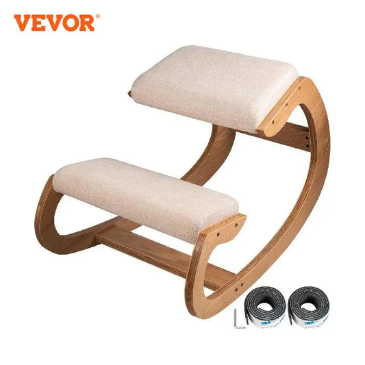 VEVOR Ergonomic Rocking Wooden Kneeling Chair