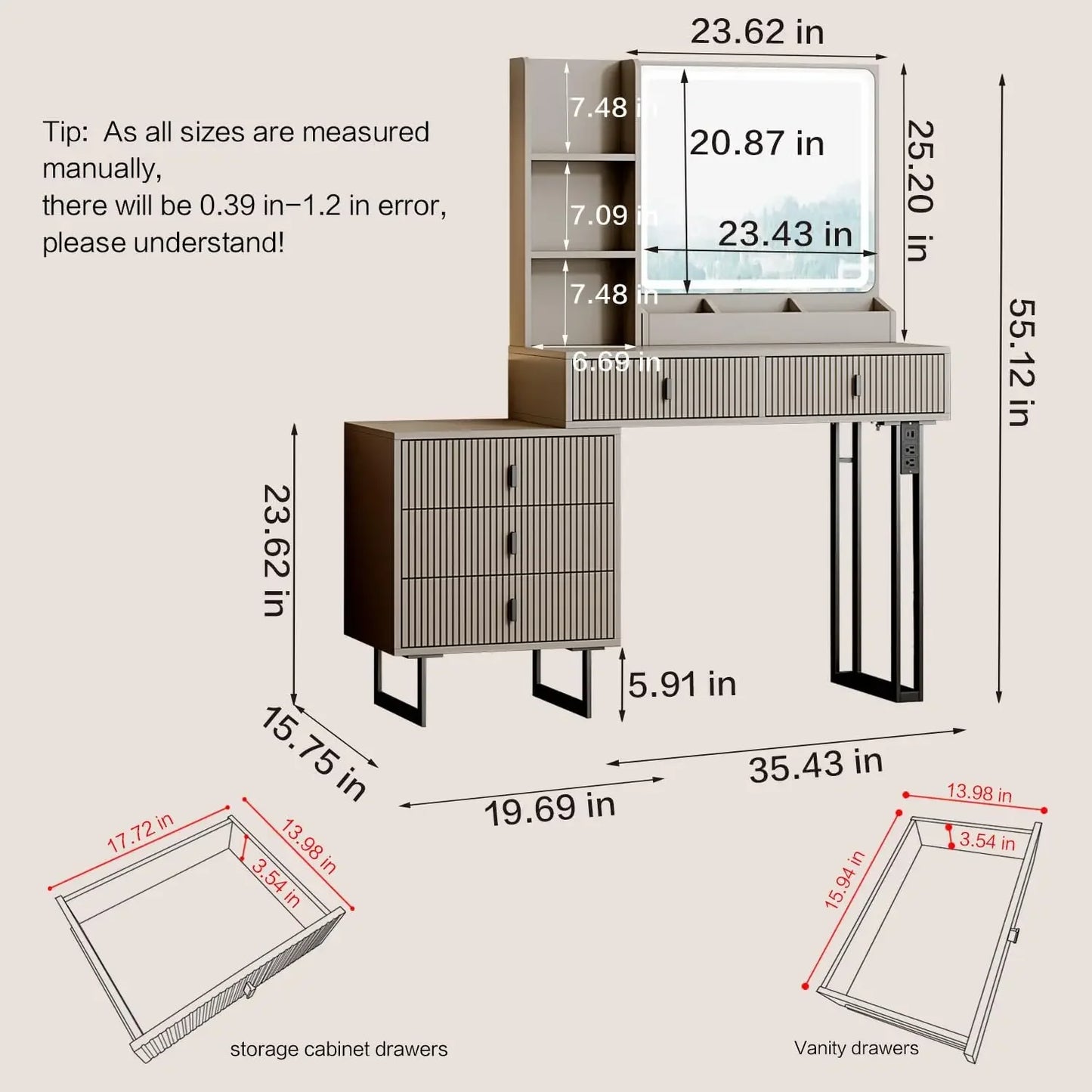 Large Vanity Desk