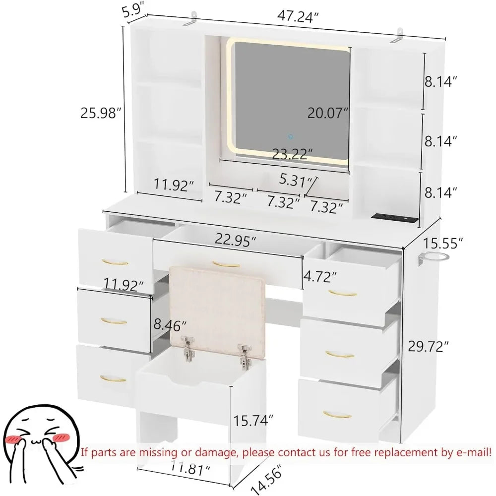 Air Dresser LED White Vanity Set