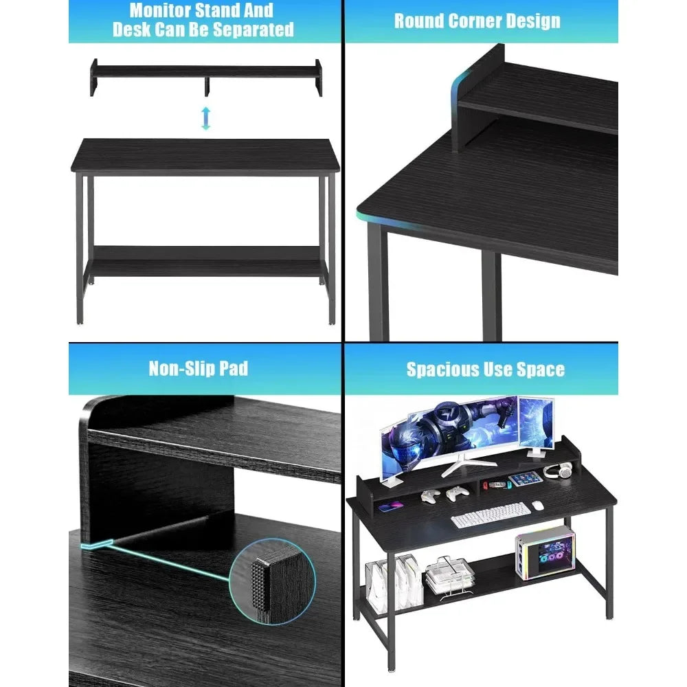 Computer Desk with Shelves,