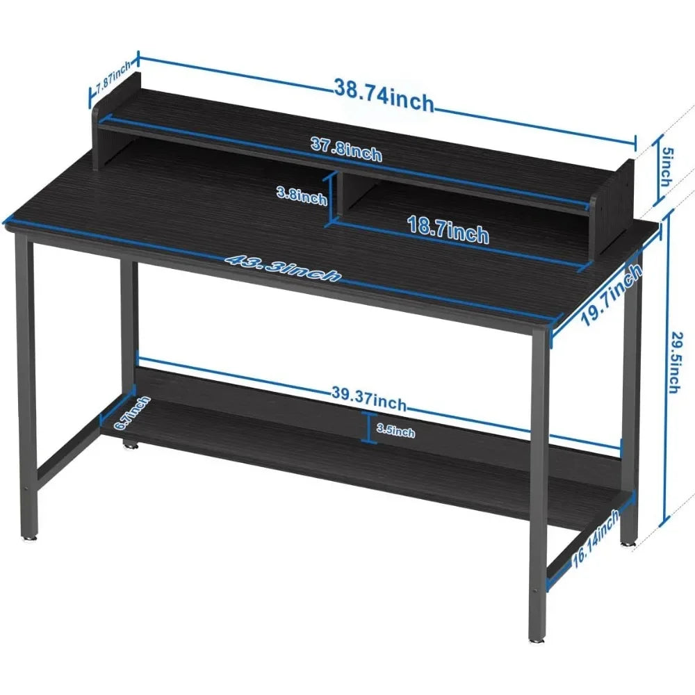 Computer Desk with Shelves,