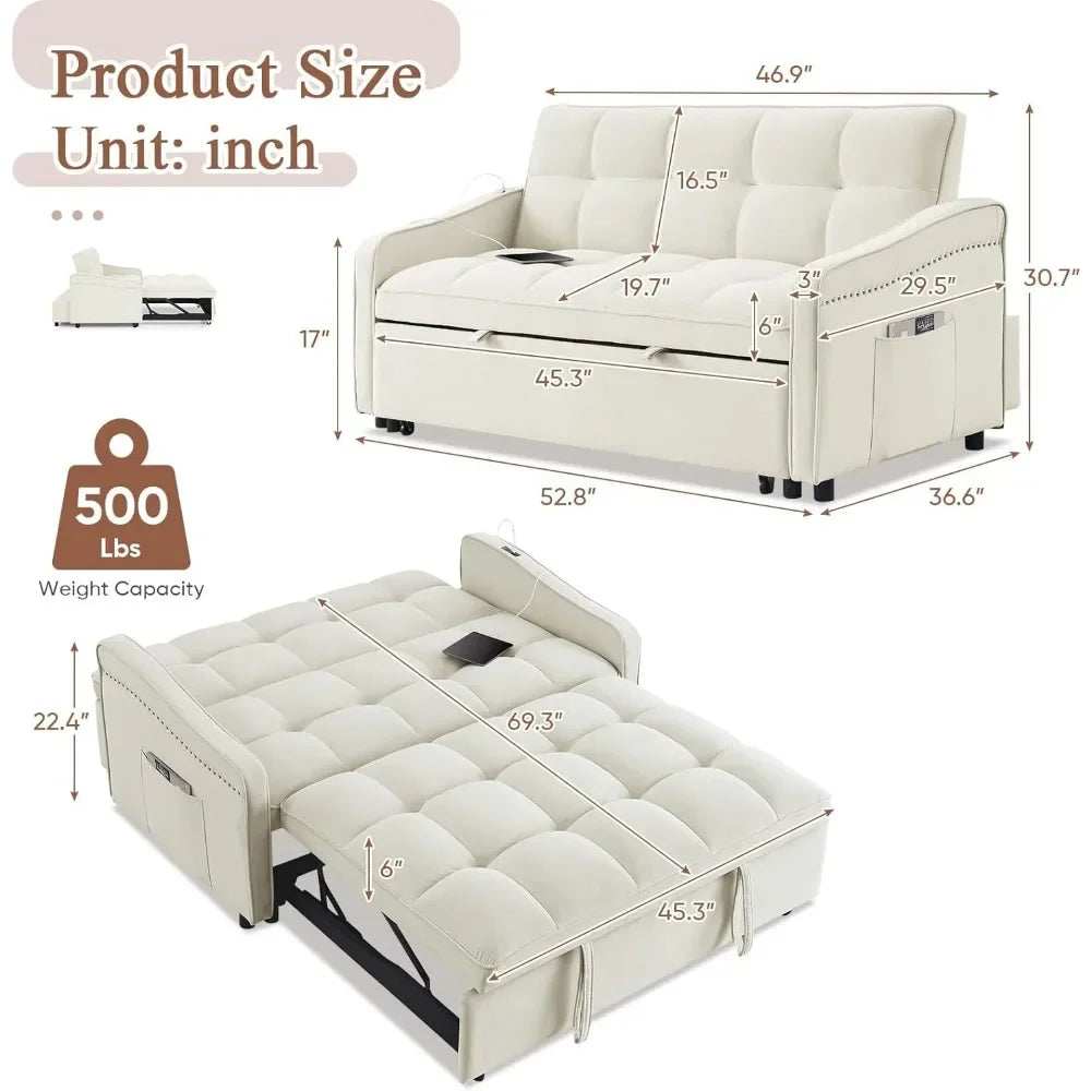 3 in 1 Sleeper Sofa Couch Bed