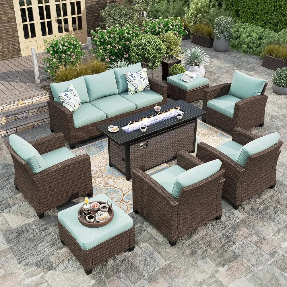 Patio Furniture Set with Fire Pit Table