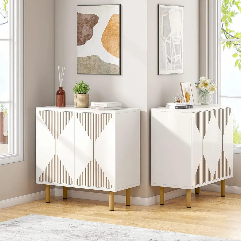 White Storage Cabinet Set