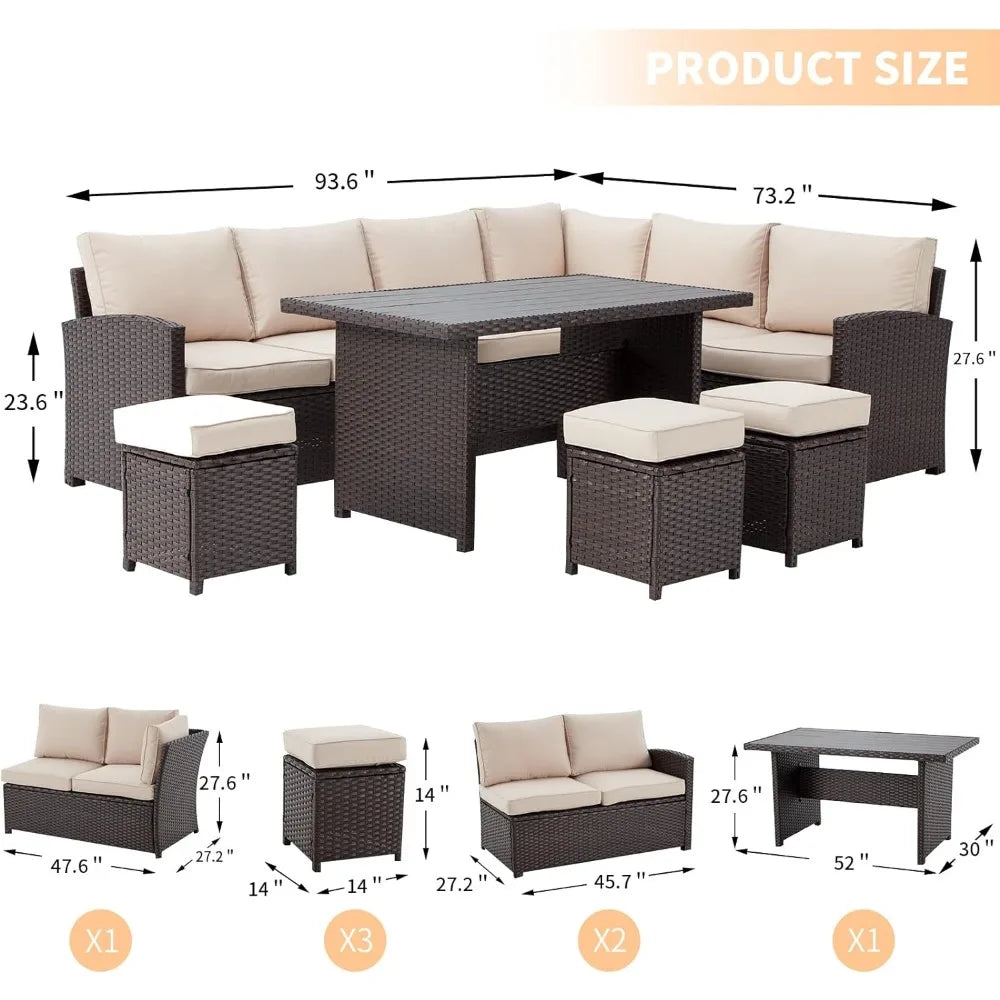 7 Pieces Patio Furniture Set,