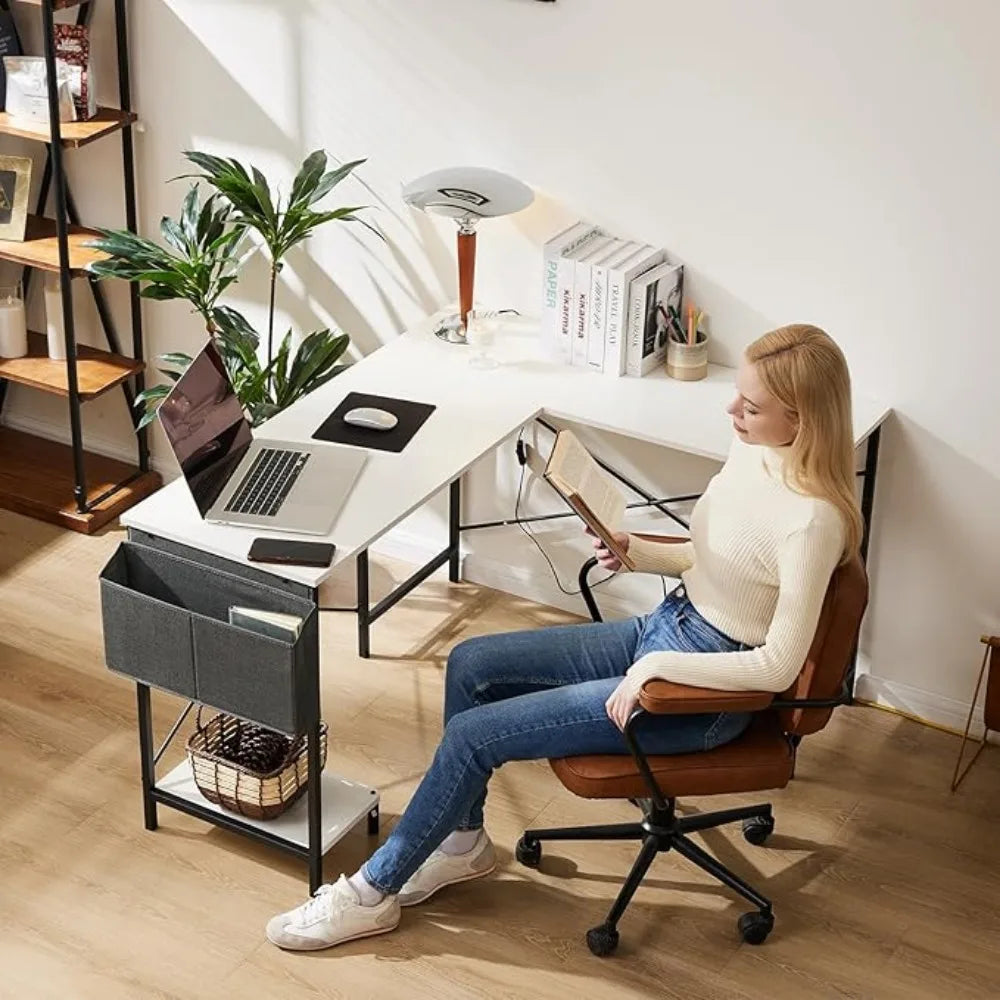 L Shaped Computer Desk Wood Corner PC