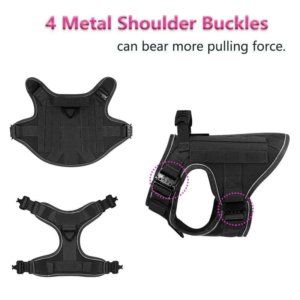 4 Metal Buckles Dog Harness