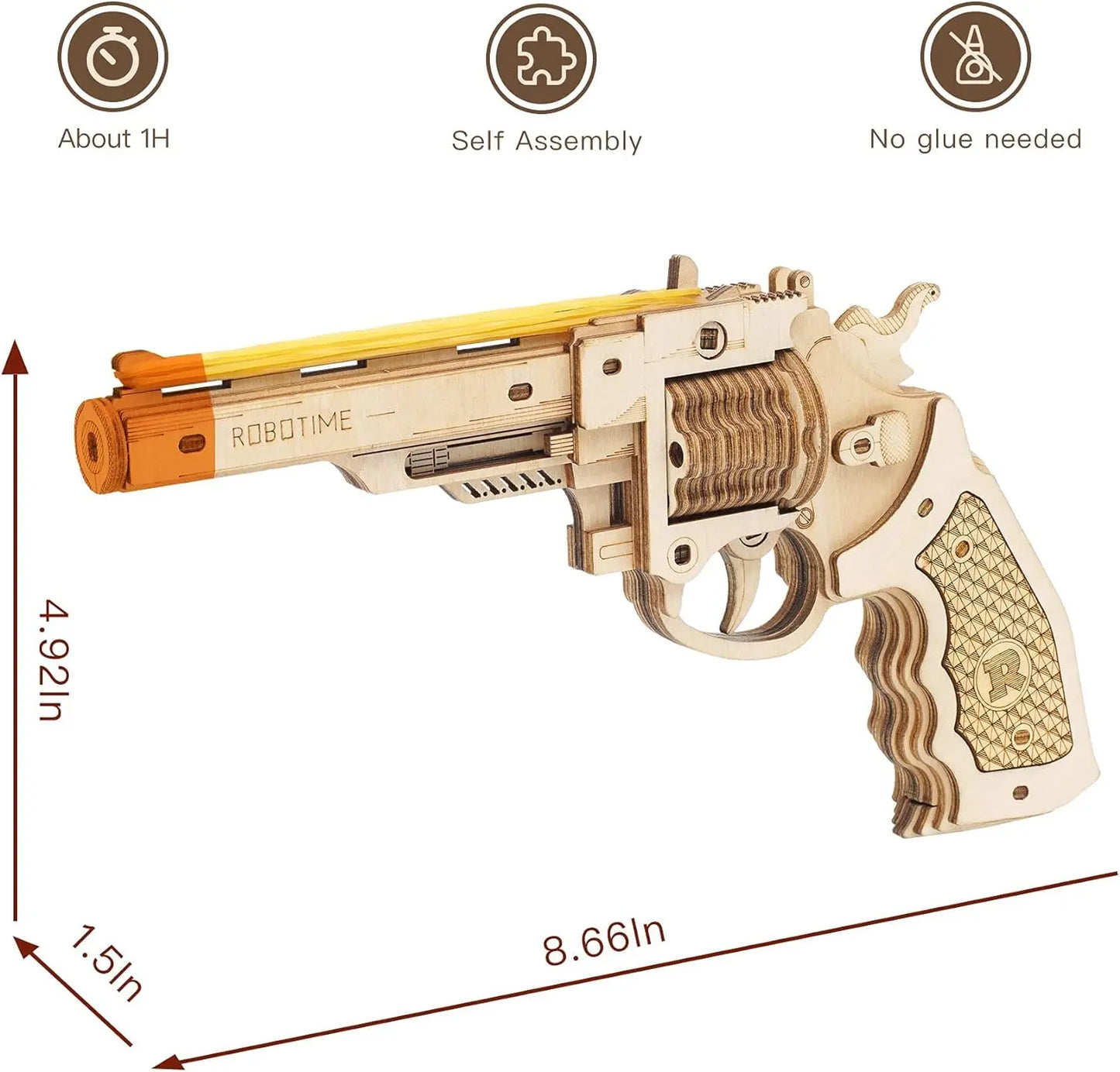 Wooden Gun Puzzle Assembly