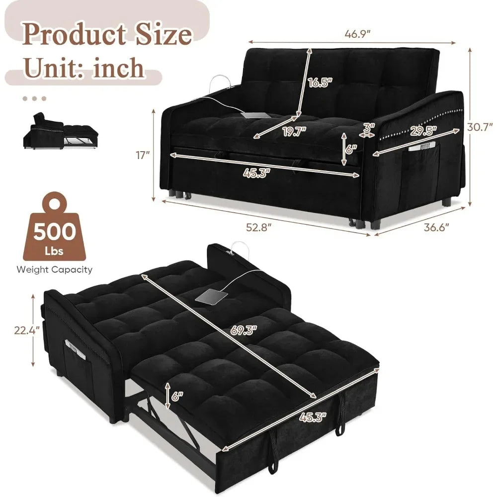 3 in 1 Sleeper Sofa Couch Bed