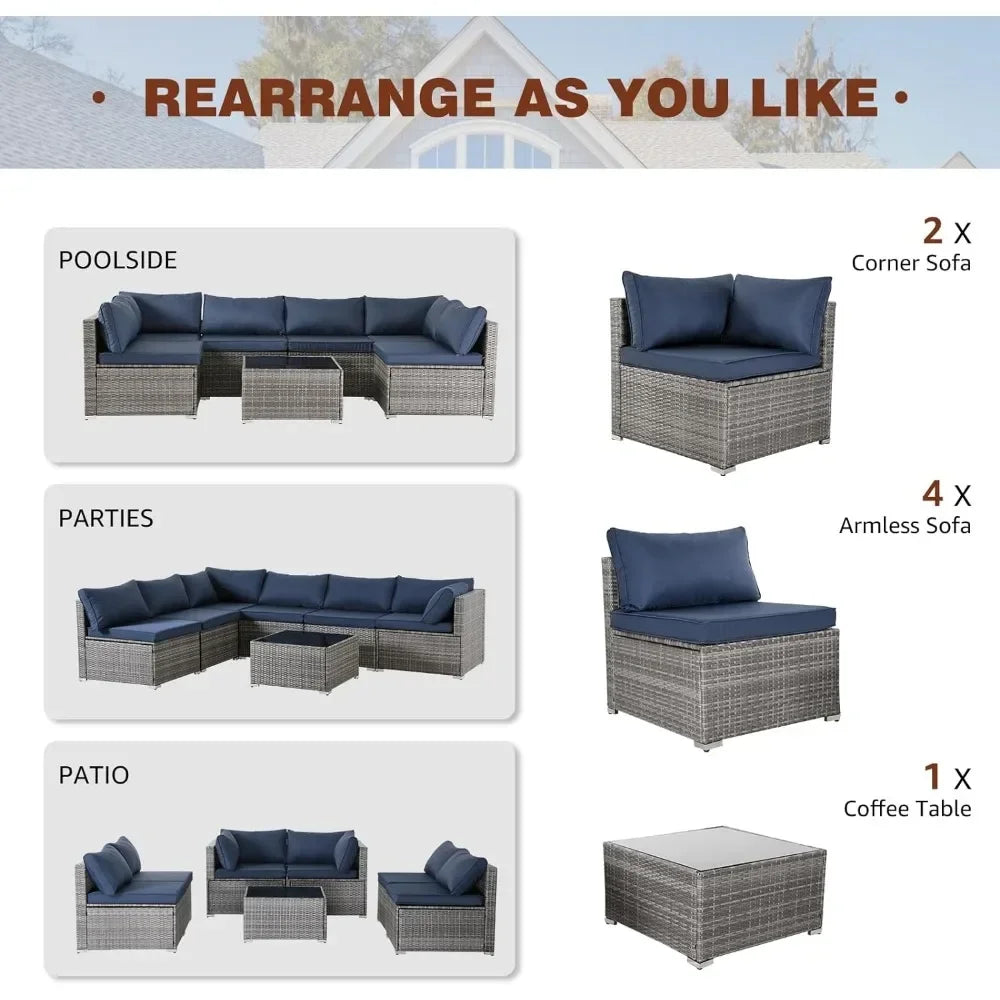 7 Pieces Patio Furniture Set