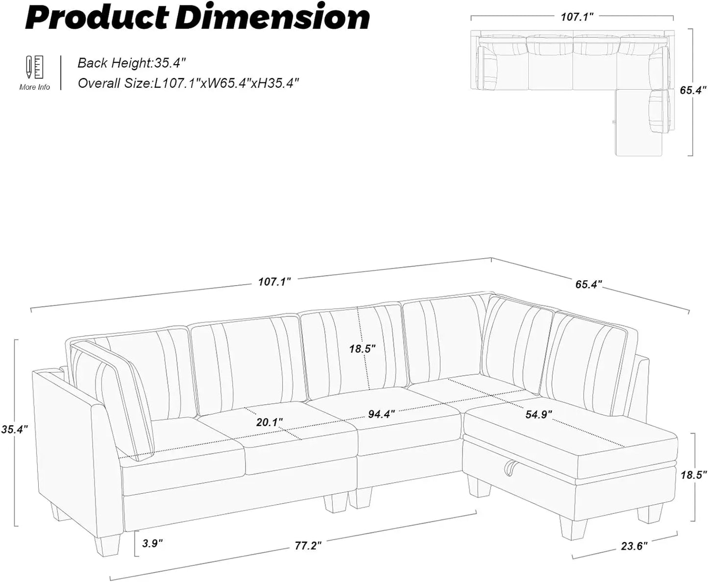 L Shaped Sofa Velvet Reversible Sectional Sofa