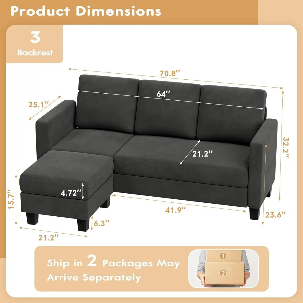 3 Seat L-Shaped Sofa