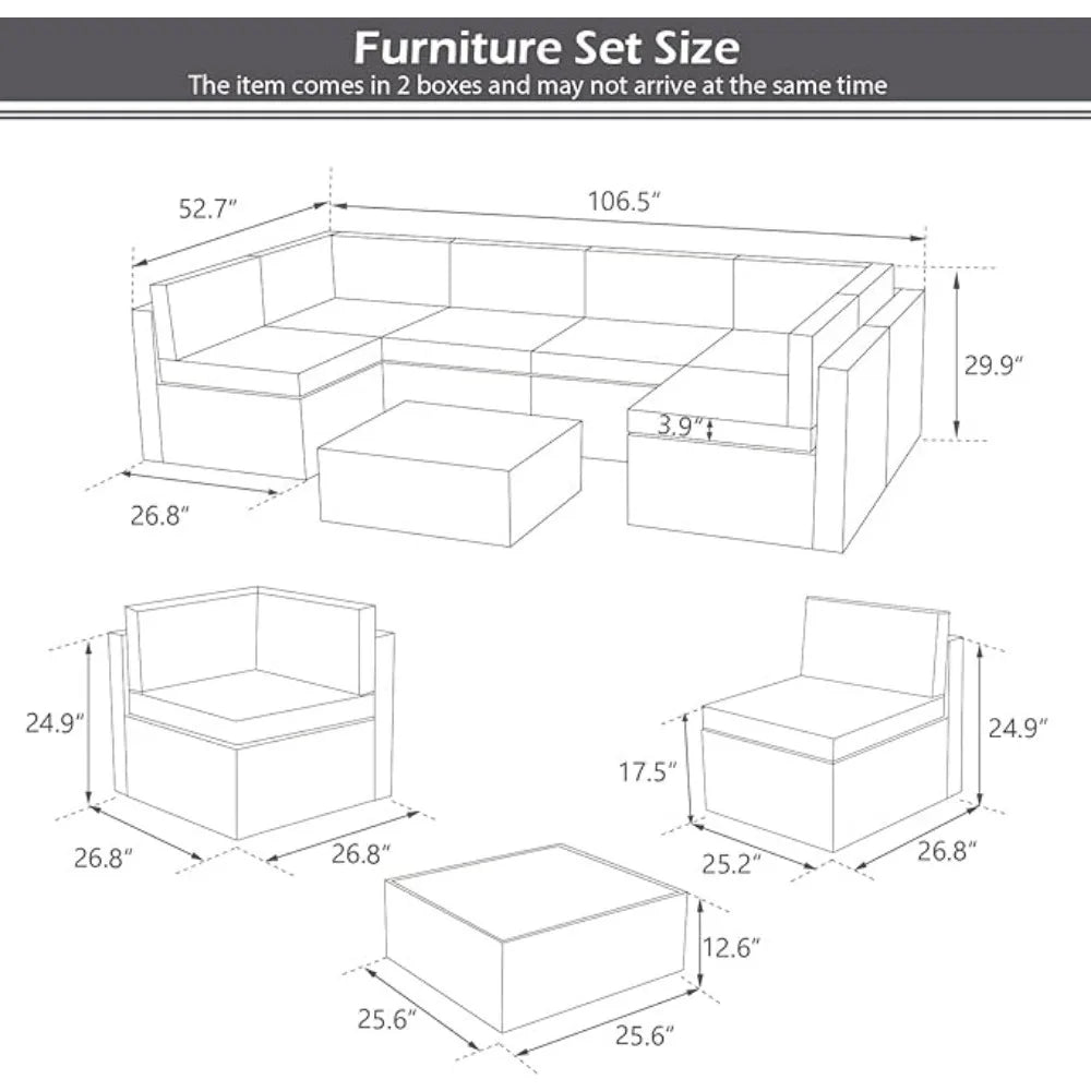 7 Pieces Patio Furniture Set