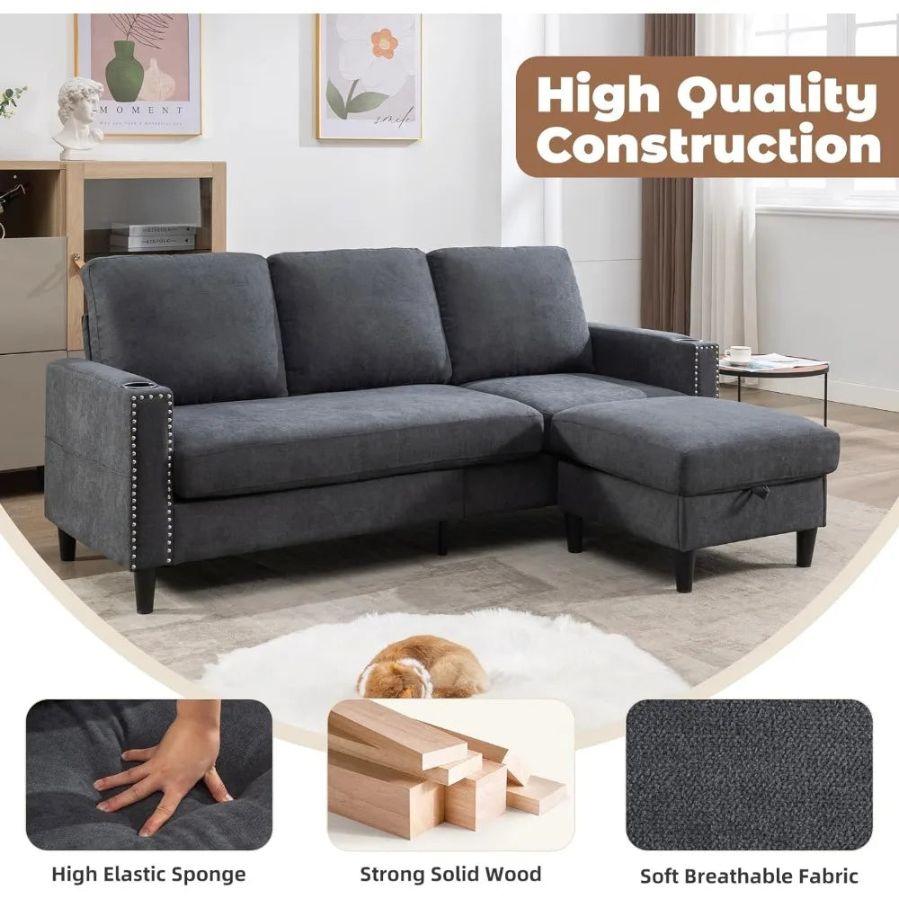 Convertible Sectional Couches for Living Room,