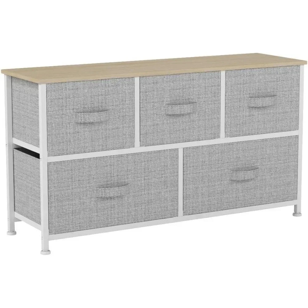 5 Drawer Dresser - Fabric Storage Tower