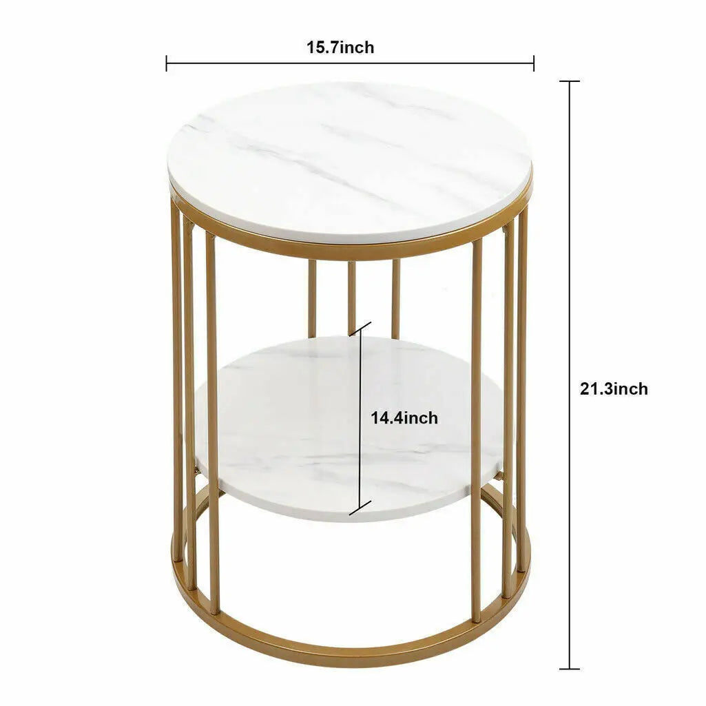 2-Tier White Marble