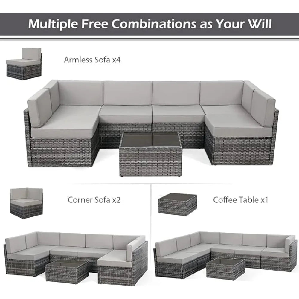 7 Pieces Patio Furniture Set