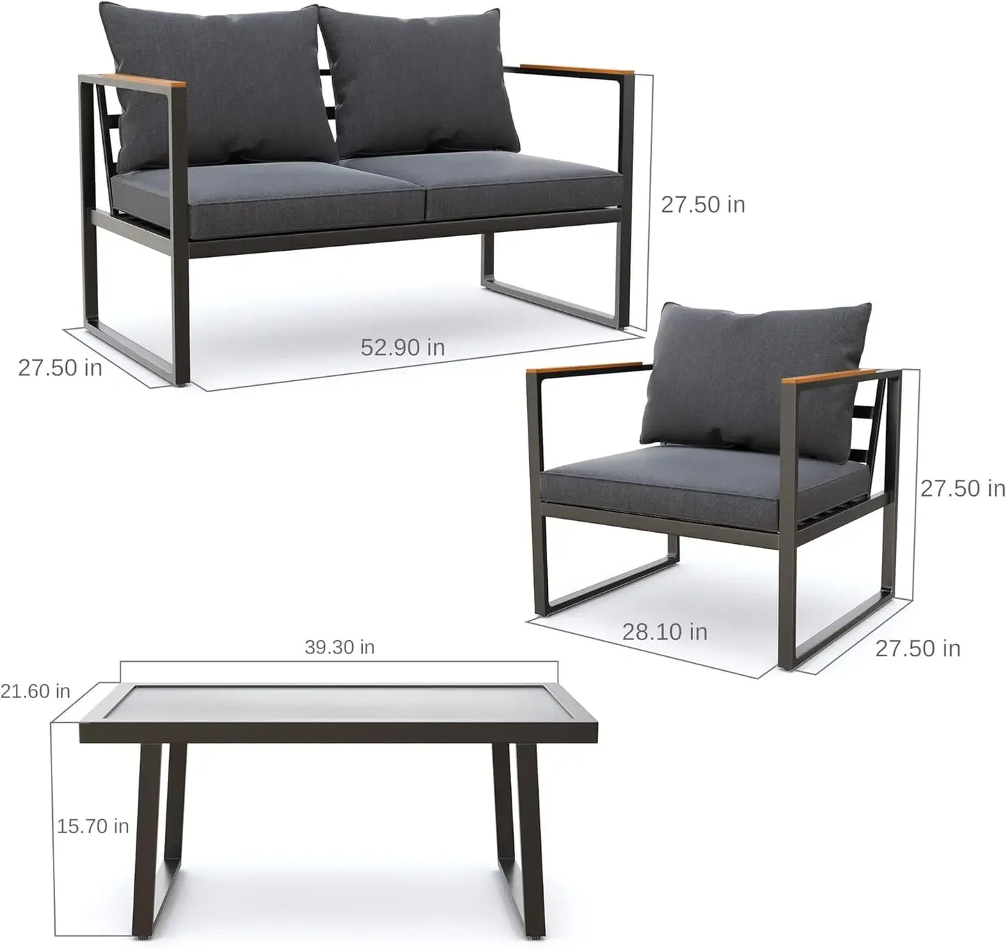 Courtyard patio furniture set