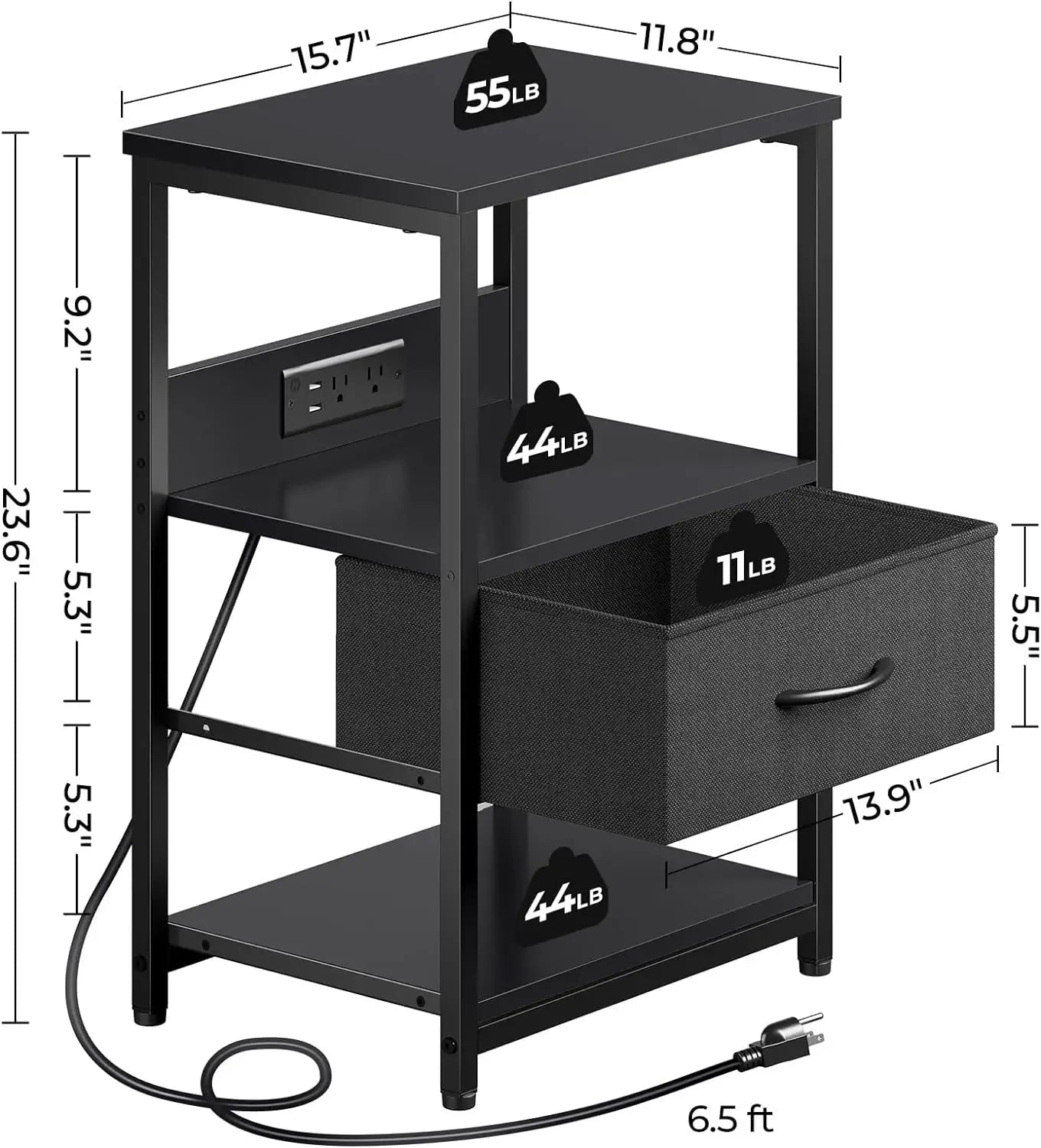 Nightstand with Charging Station,