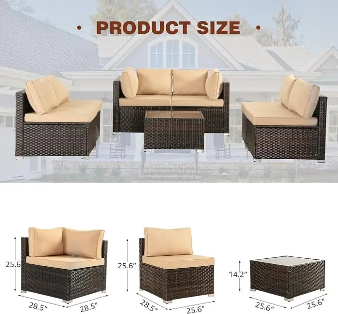 7 Pieces Patio Furniture Set