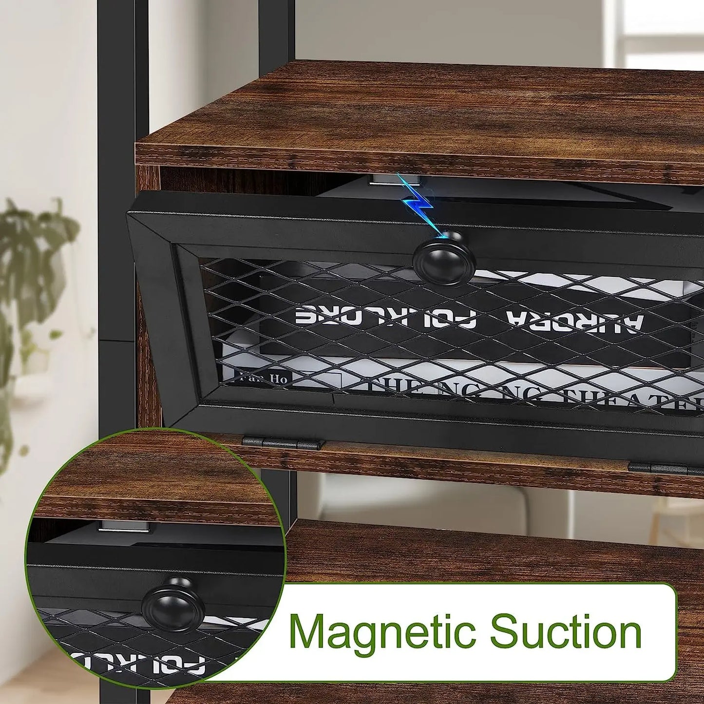 Side Tables with Charging Station and Drawer