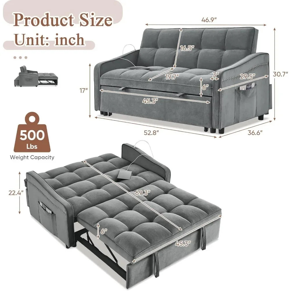 3 in 1 Sleeper Sofa Couch Bed