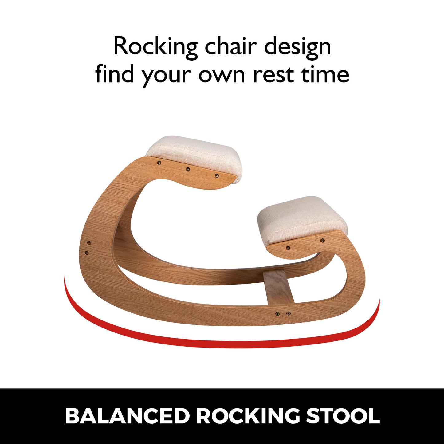 VEVOR Ergonomic Rocking Wooden Kneeling Chair