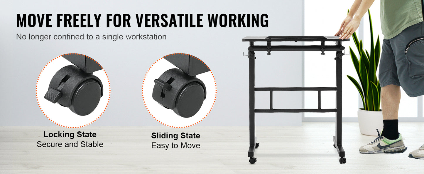 VEVOR 26.4"-44.9" Gas-Spring Height Adjustable Sit-Stand Desk